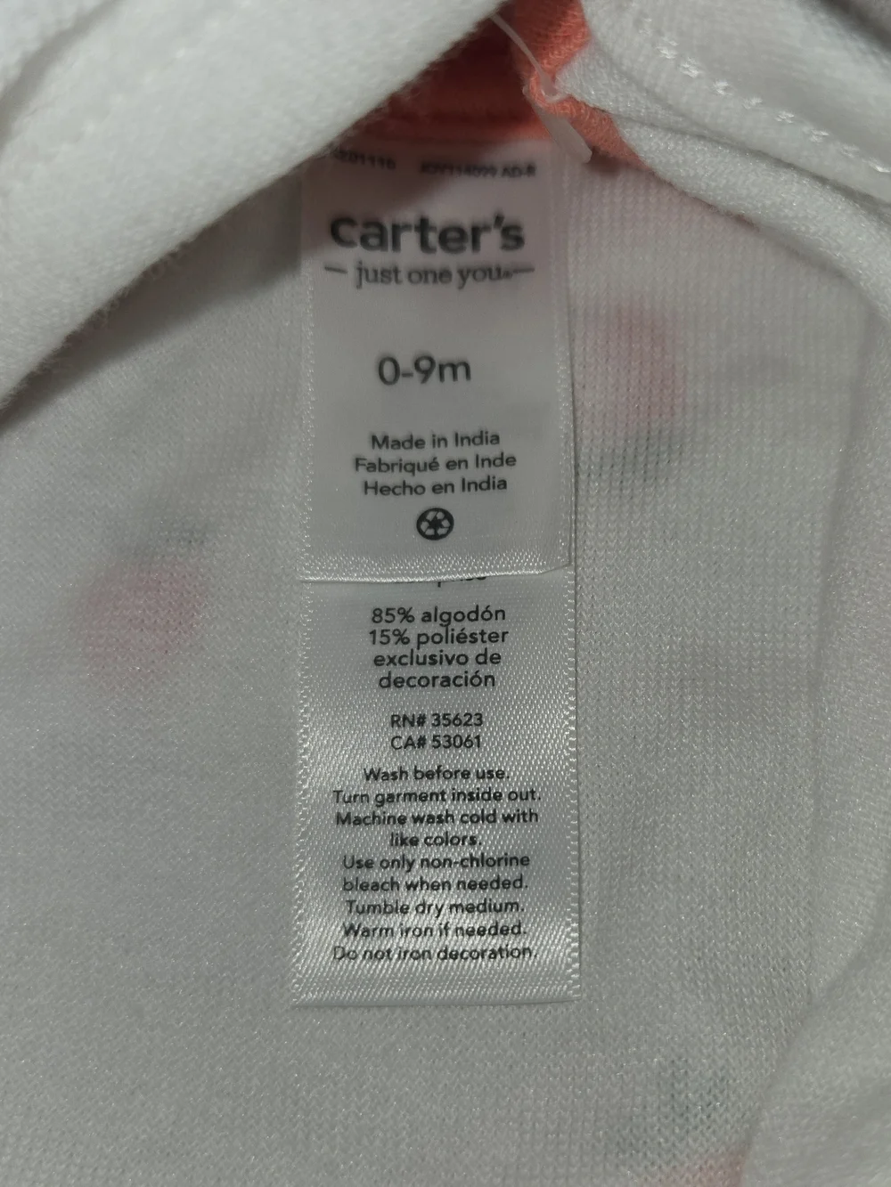 Carter's White Hooded Kids Robe with Pink Strawberry Print SZ 0 - 9M